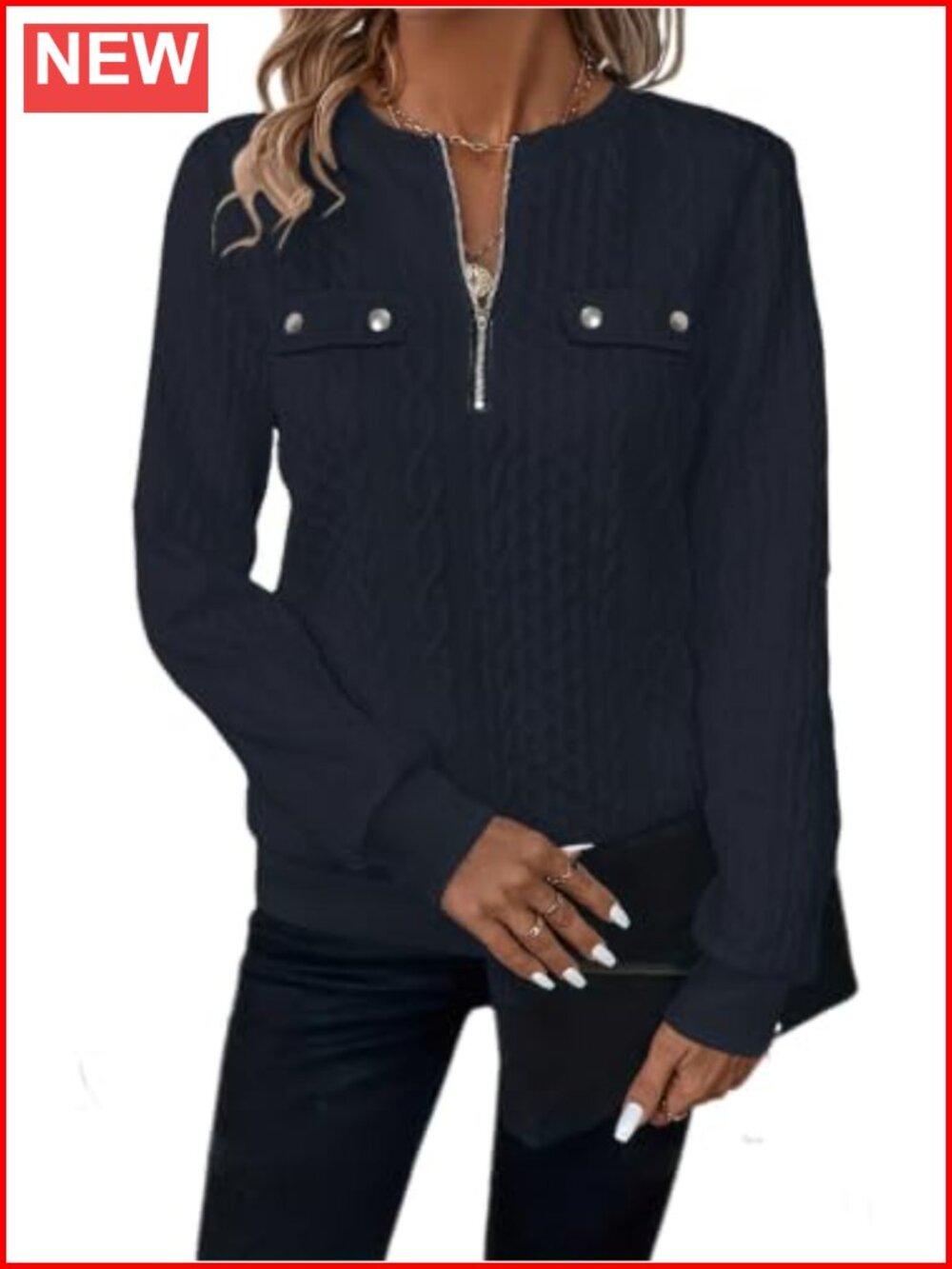 Womens Quarter Zip Quilted Pullover Lightweight Textured Sweatshirt
